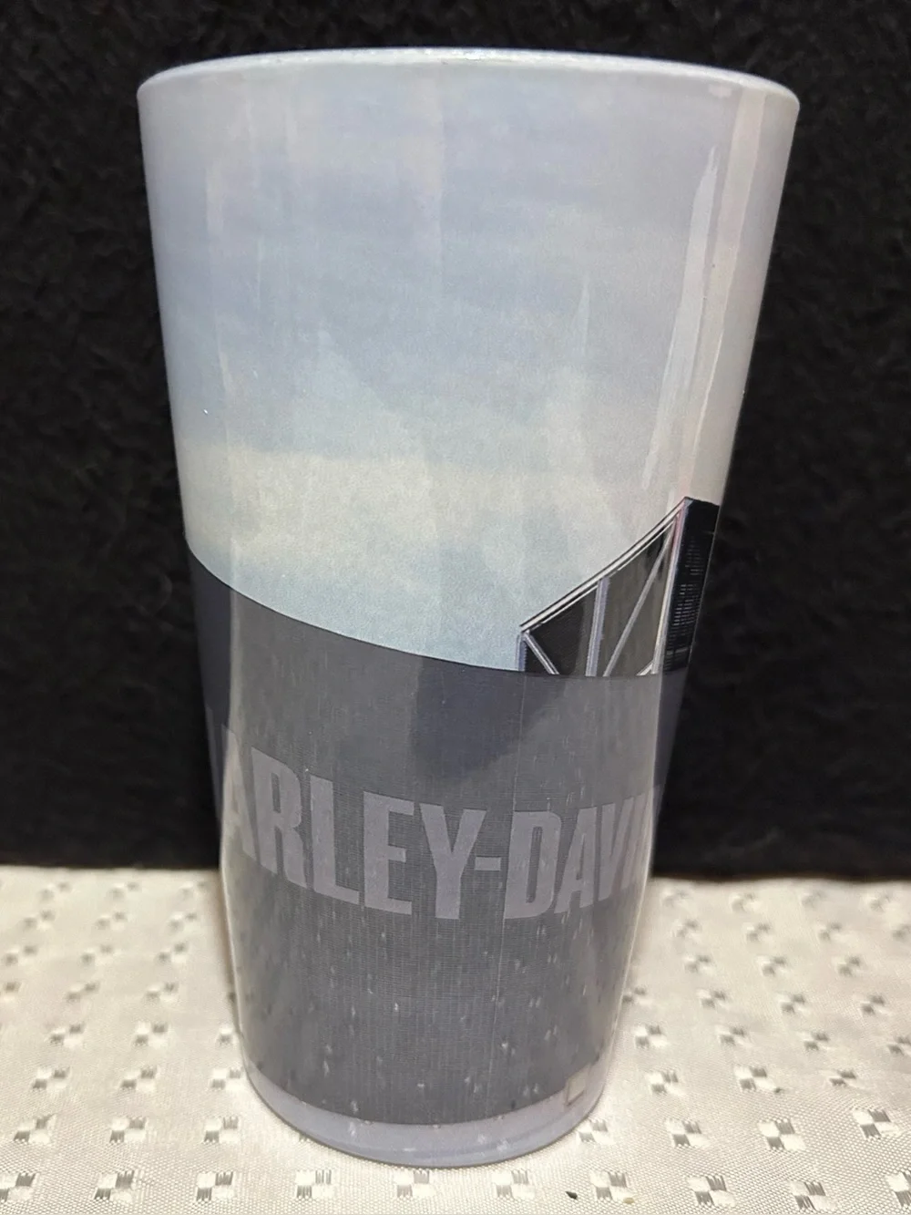 Harley-Davidson Museum, Pint Glass Showcasing the Iconic Architecture Milwaukee